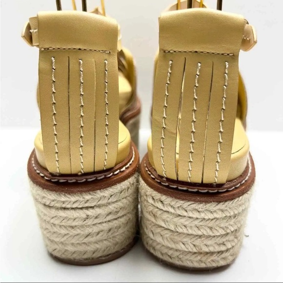 ULLA JOHNSON Valencia Twisted Contrast Flatform Sandals Sand 37 $690 - Picture 6 of 10